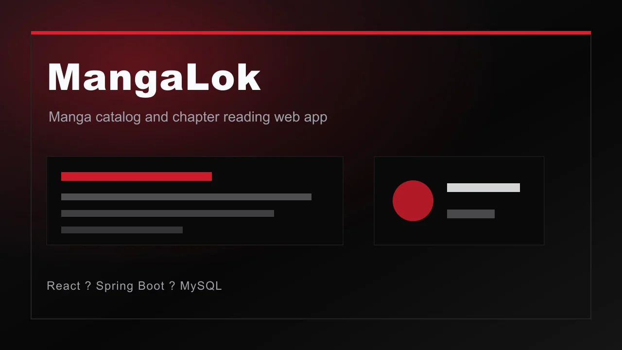 MangaLok React and Spring Boot manga reading web application project