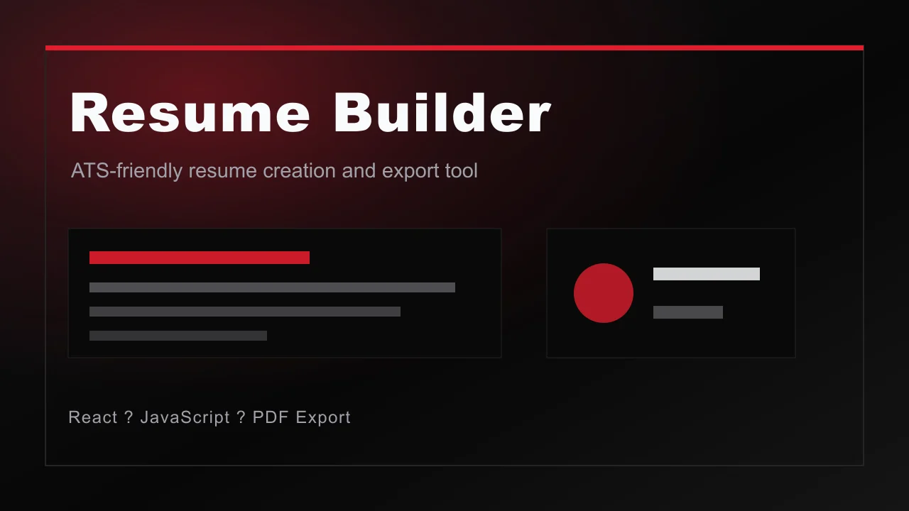 ATS-friendly React resume builder project by Muhammad Sufiyan